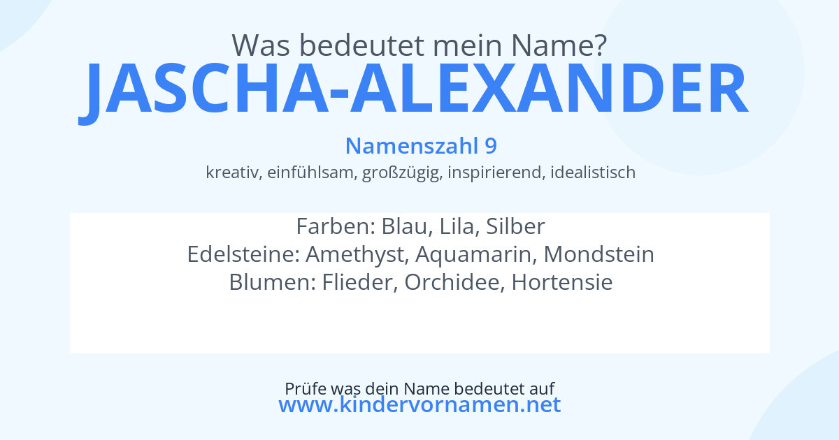 Was bedeutet der Name Jascha-Alexander?