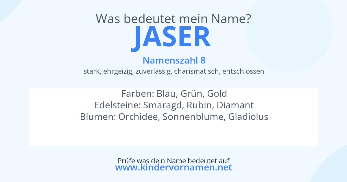 Was bedeutet der Name Jaser?