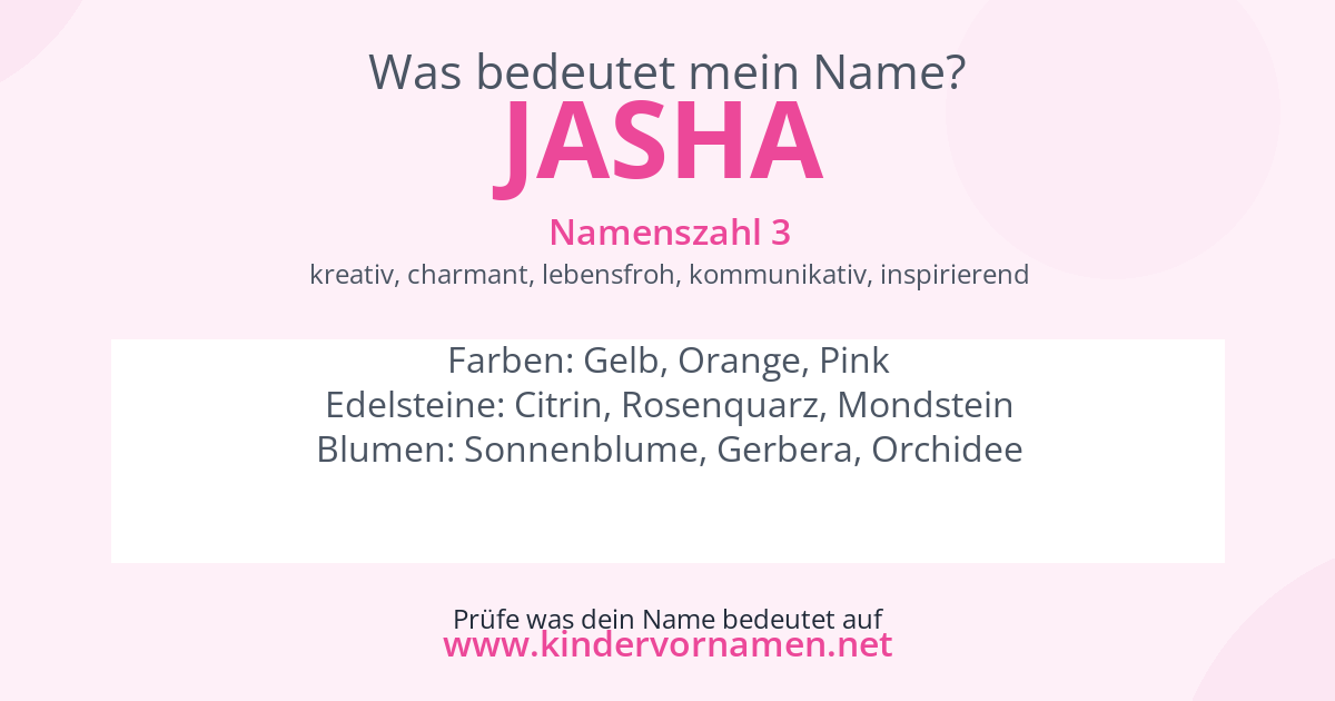 Was bedeutet der Name Jasha?