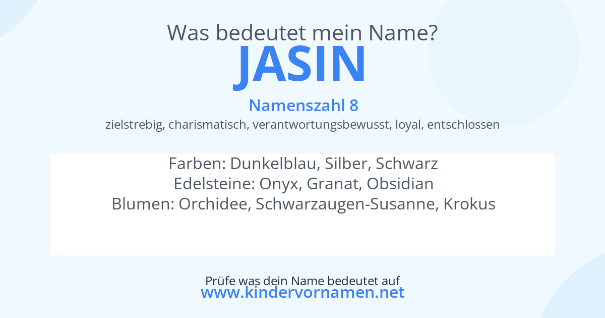 Was bedeutet der Name Jasin?