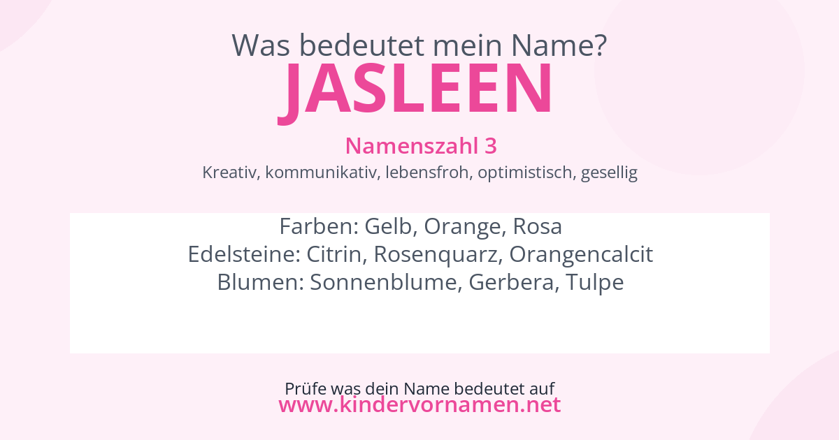 Was bedeutet der Name Jasleen?