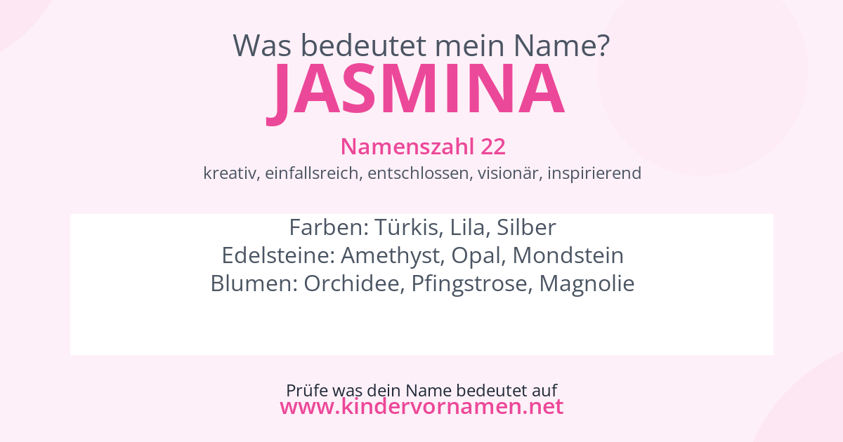 Was bedeutet der Name Jasmina?