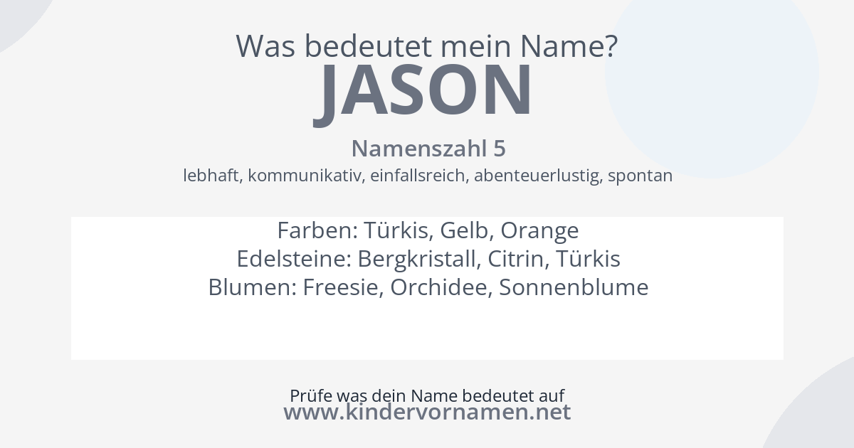 Was bedeutet der Name Jason?