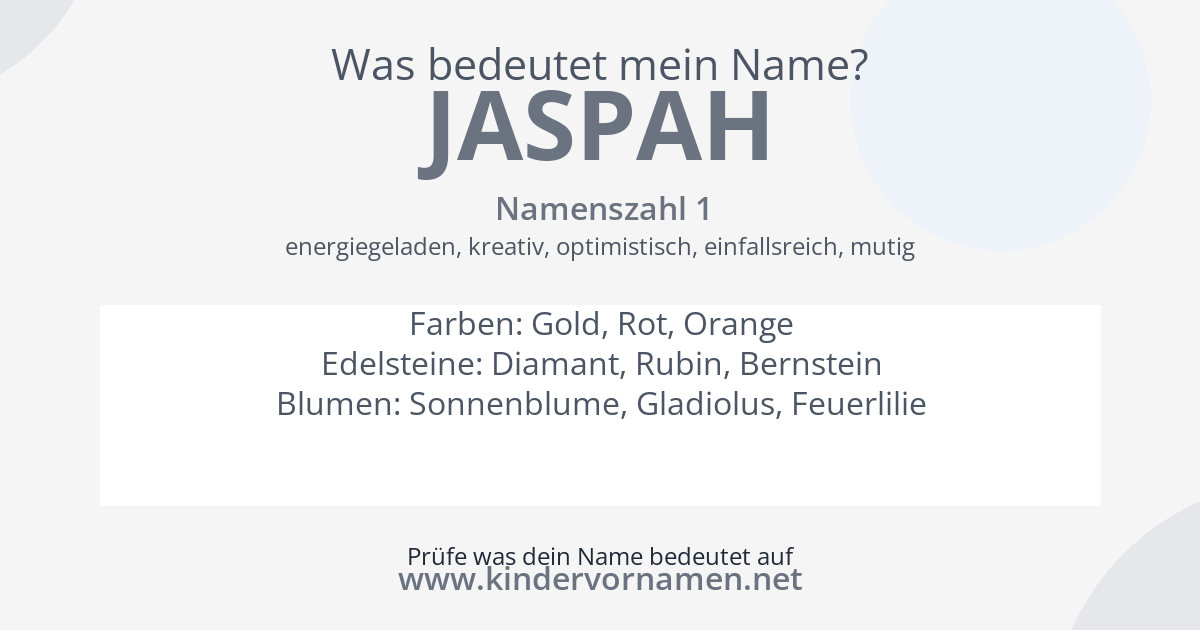 Was bedeutet der Name Jaspah?