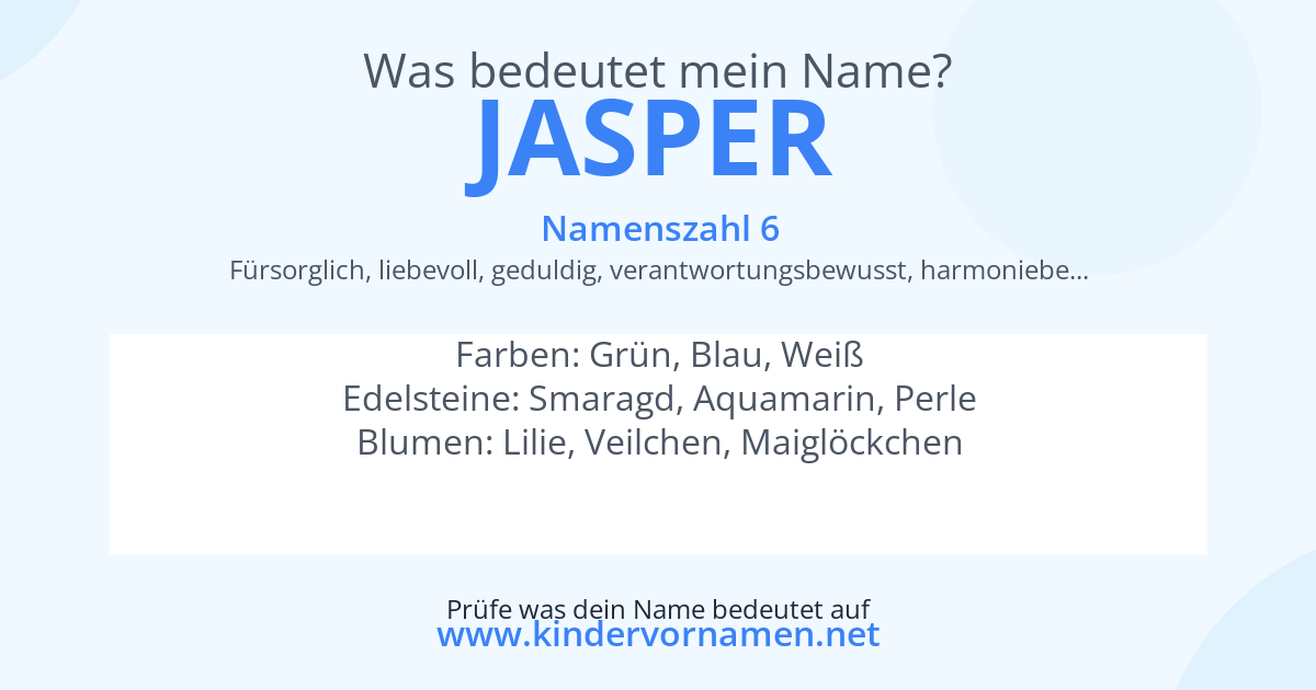 Was bedeutet der Name Jasper?