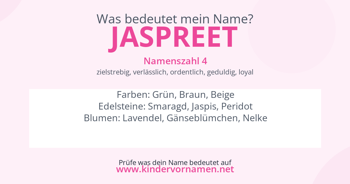 Was bedeutet der Name Jaspreet?