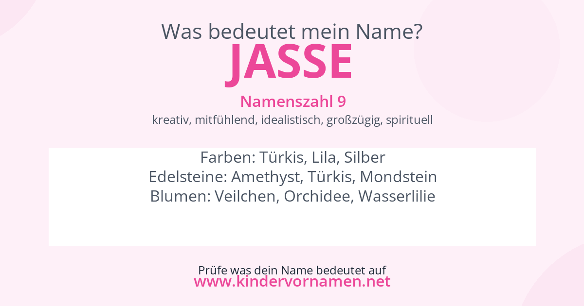 Was bedeutet der Name Jasse?