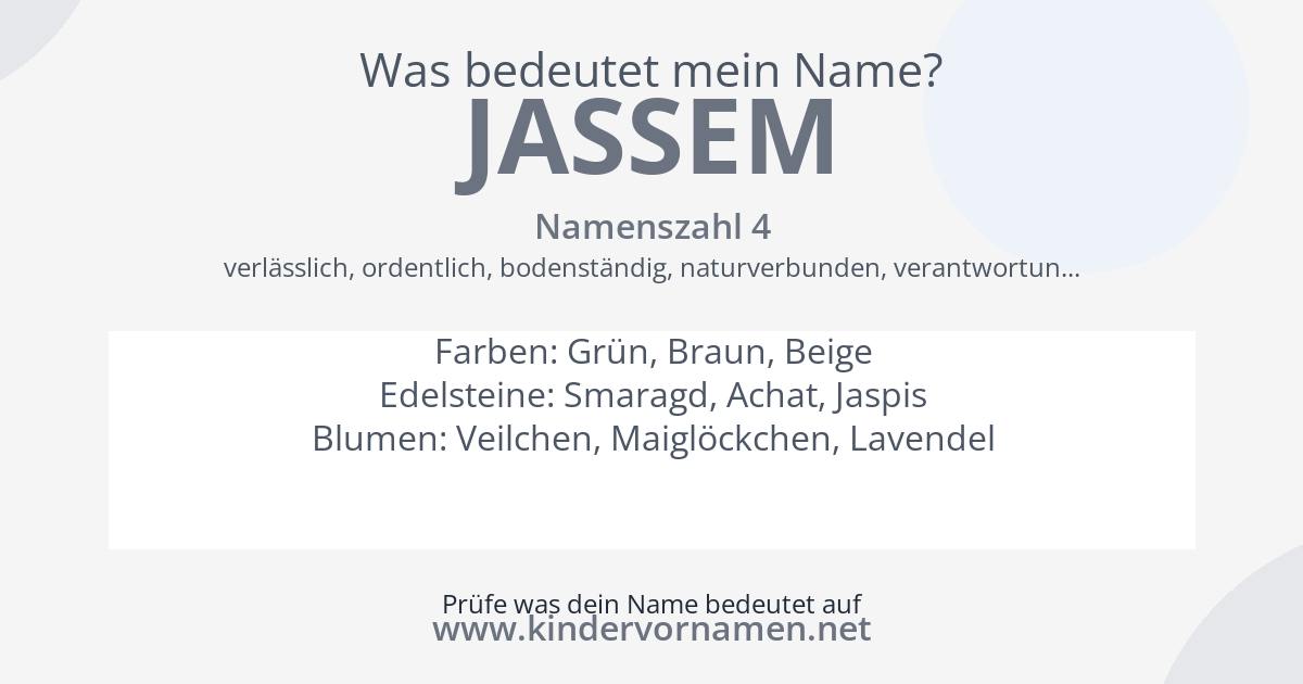 Was bedeutet der Name Jassem?