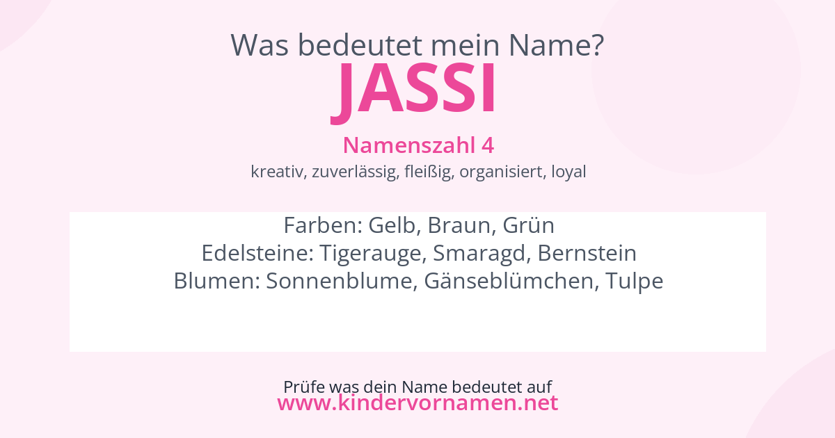 Was bedeutet der Name Jassi?