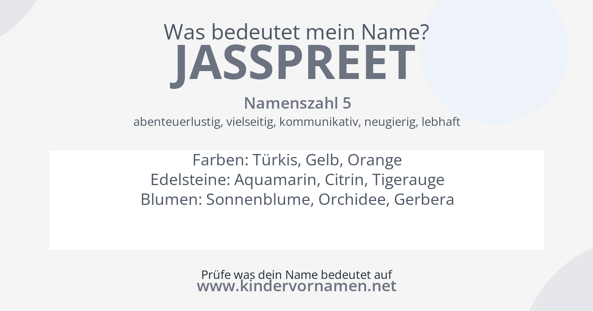 Was bedeutet der Name Jasspreet?