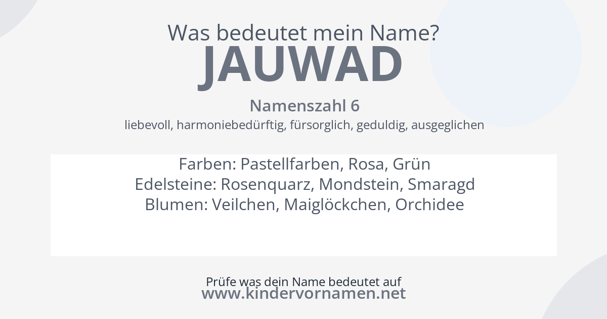 Was bedeutet der Name Jauwad?