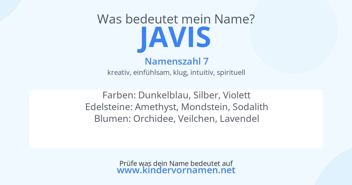 Was bedeutet der Name Javis?