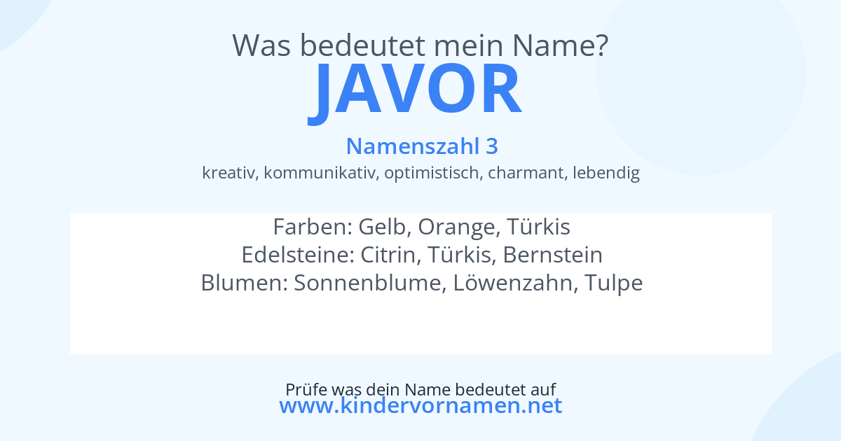 Was bedeutet der Name Javor?