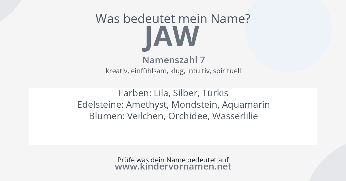 Was bedeutet der Name Jaw?