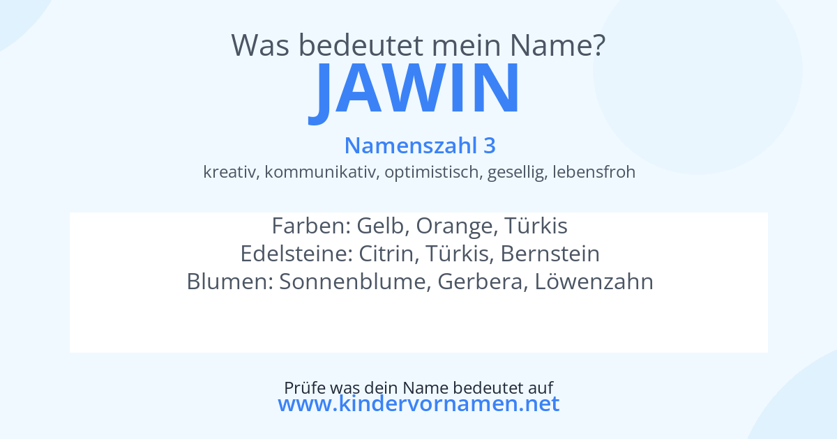 Was bedeutet der Name Jawin?