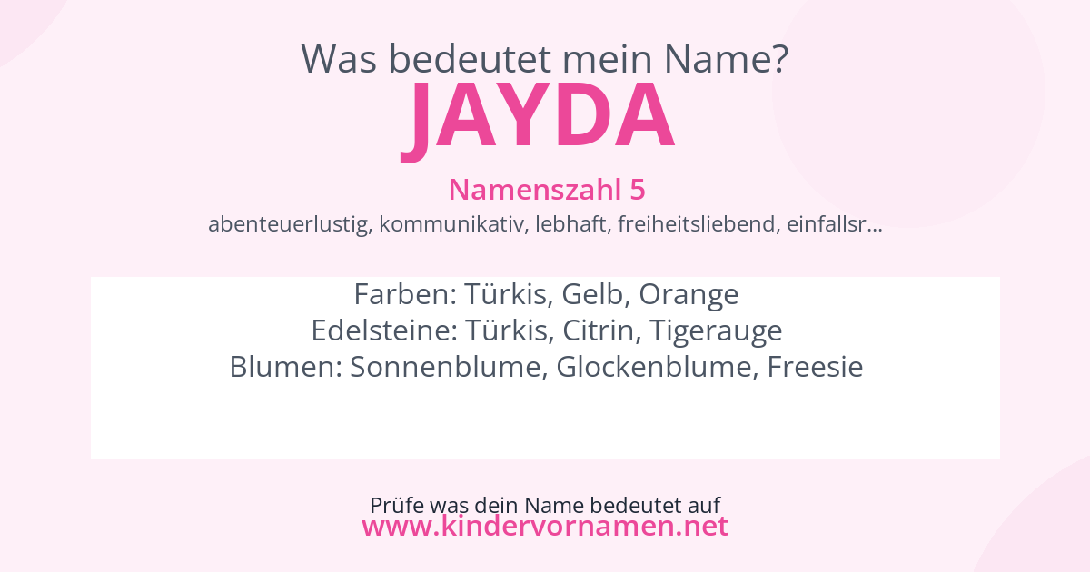 Was bedeutet der Name Jayda?