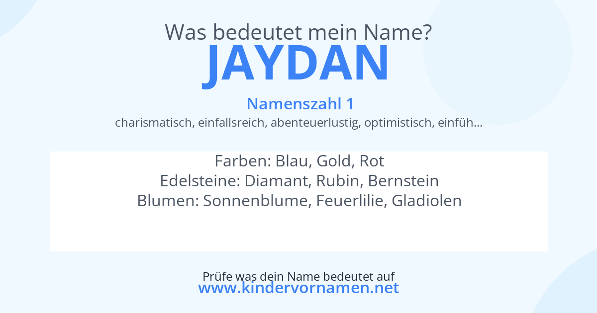 Was bedeutet der Name Jaydan?
