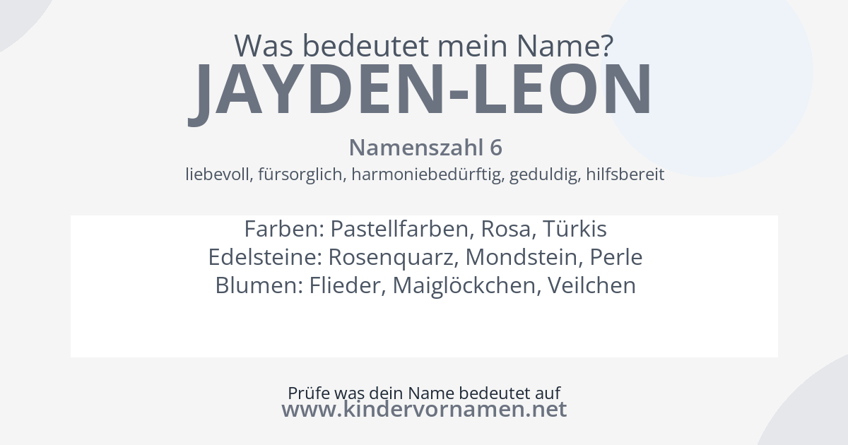 Was bedeutet der Name Jayden-Leon?