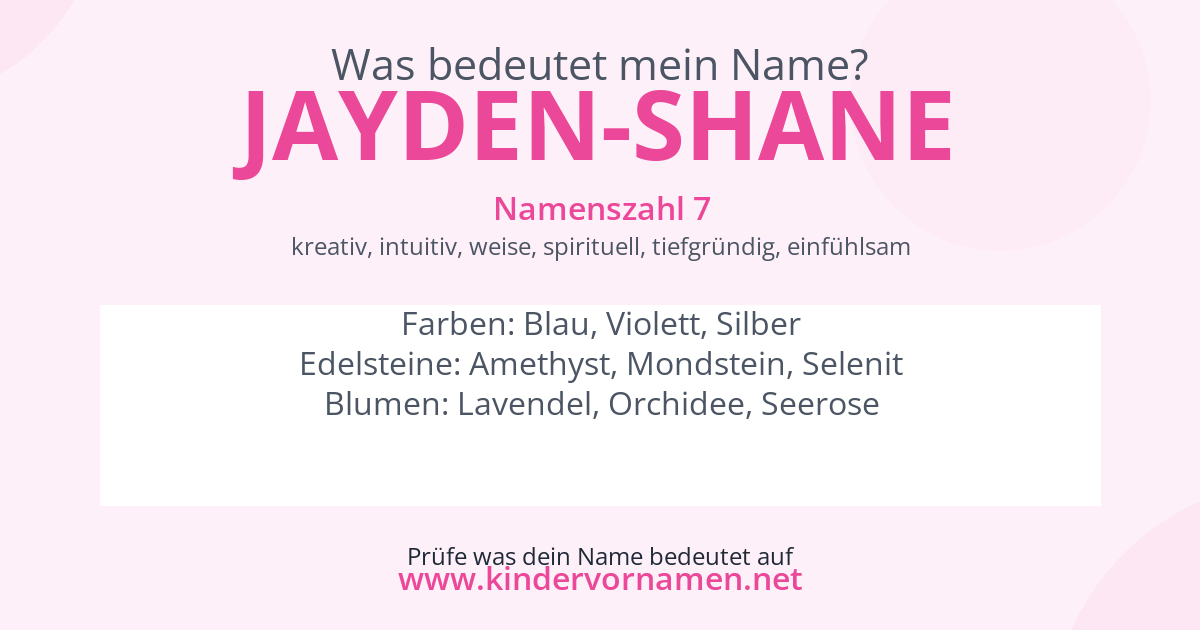 Was bedeutet der Name Jayden-Shane?