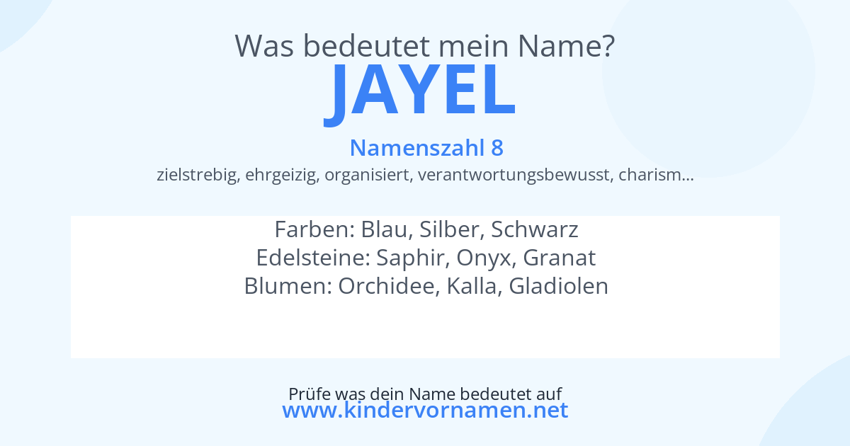 Was bedeutet der Name Jayel?