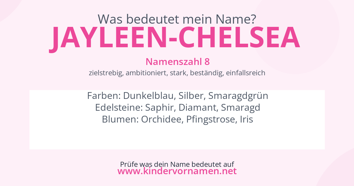 Was bedeutet der Name Jayleen-Chelsea?