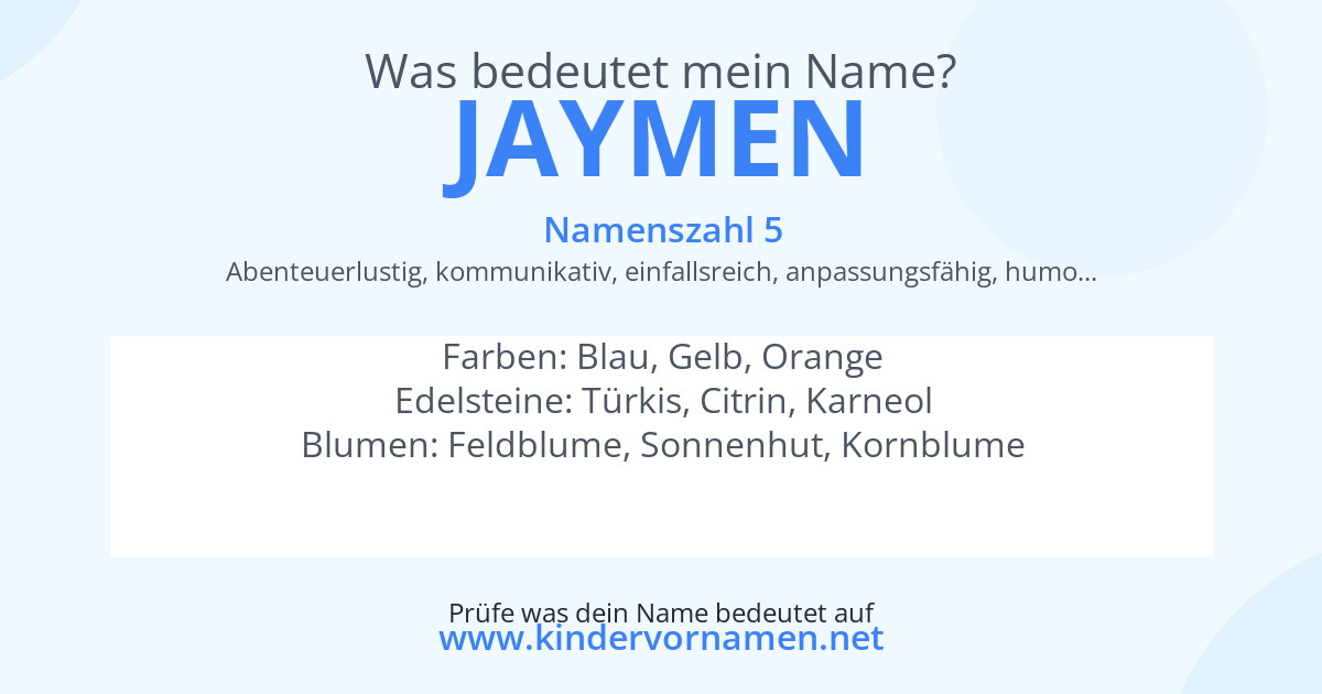 Was bedeutet der Name Jaymen?
