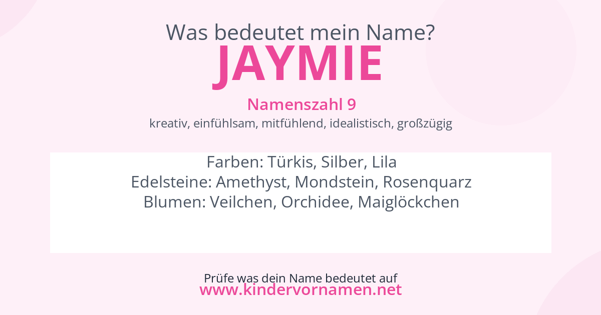 Was bedeutet der Name Jaymie?