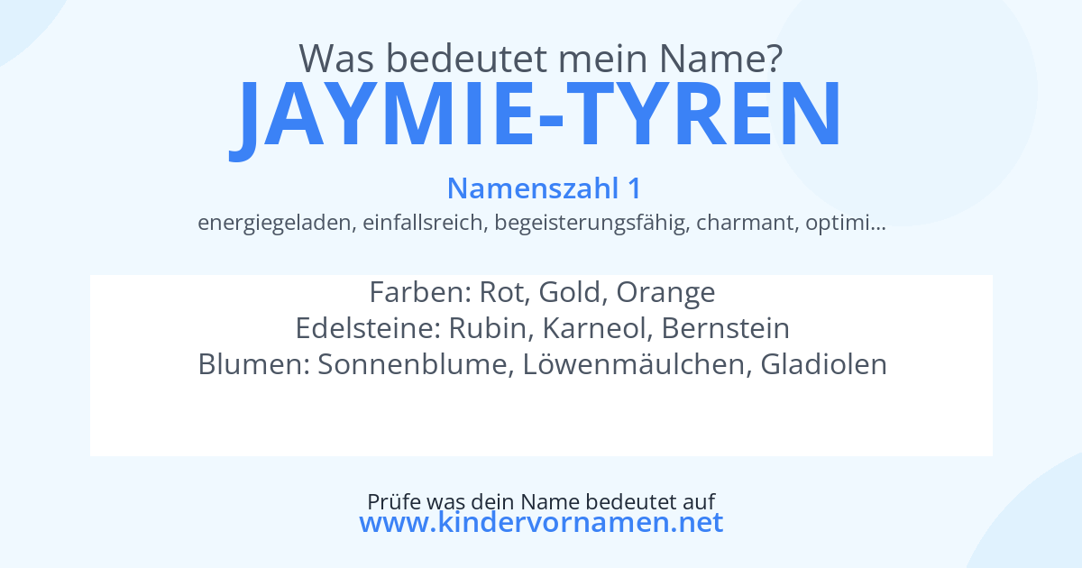 Was bedeutet der Name Jaymie-Tyren?