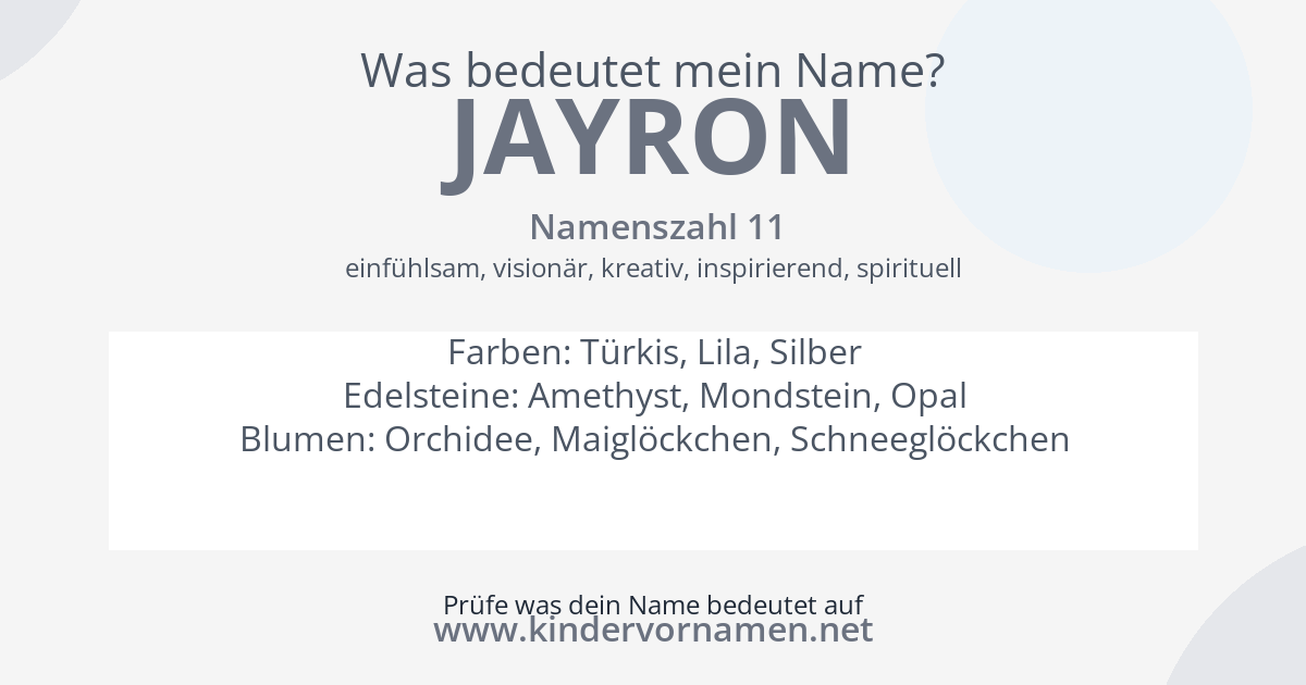Was bedeutet der Name Jayron?