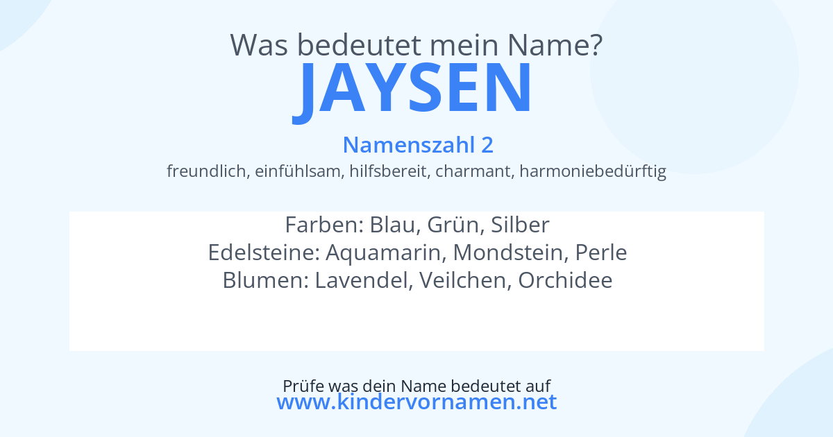 Was bedeutet der Name Jaysen?