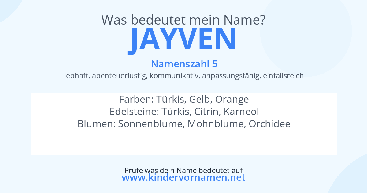 Was bedeutet der Name Jayven?