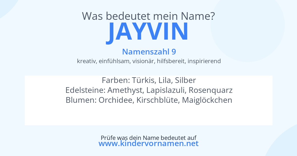 Was bedeutet der Name Jayvin?