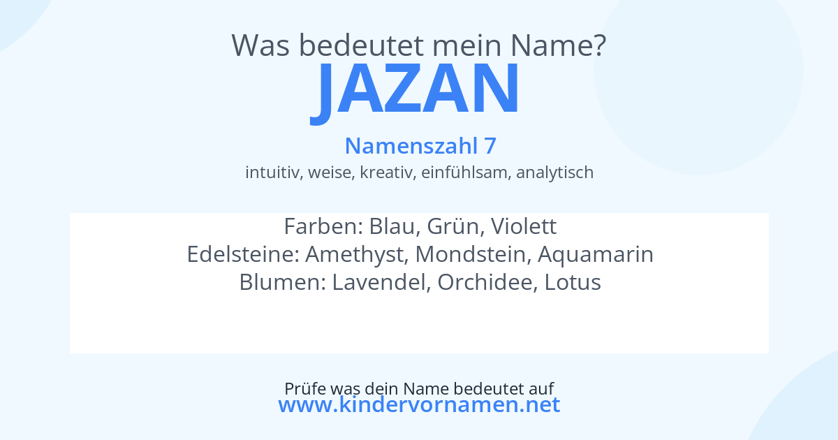 Was bedeutet der Name Jazan?
