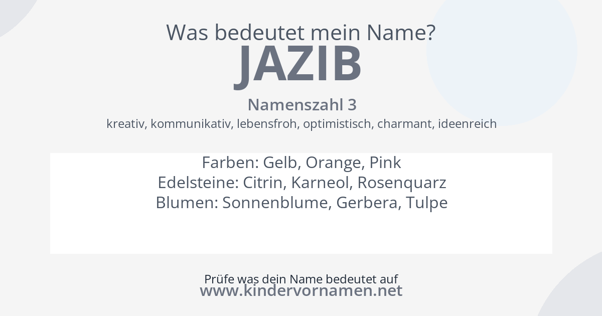 Was bedeutet der Name Jazib?