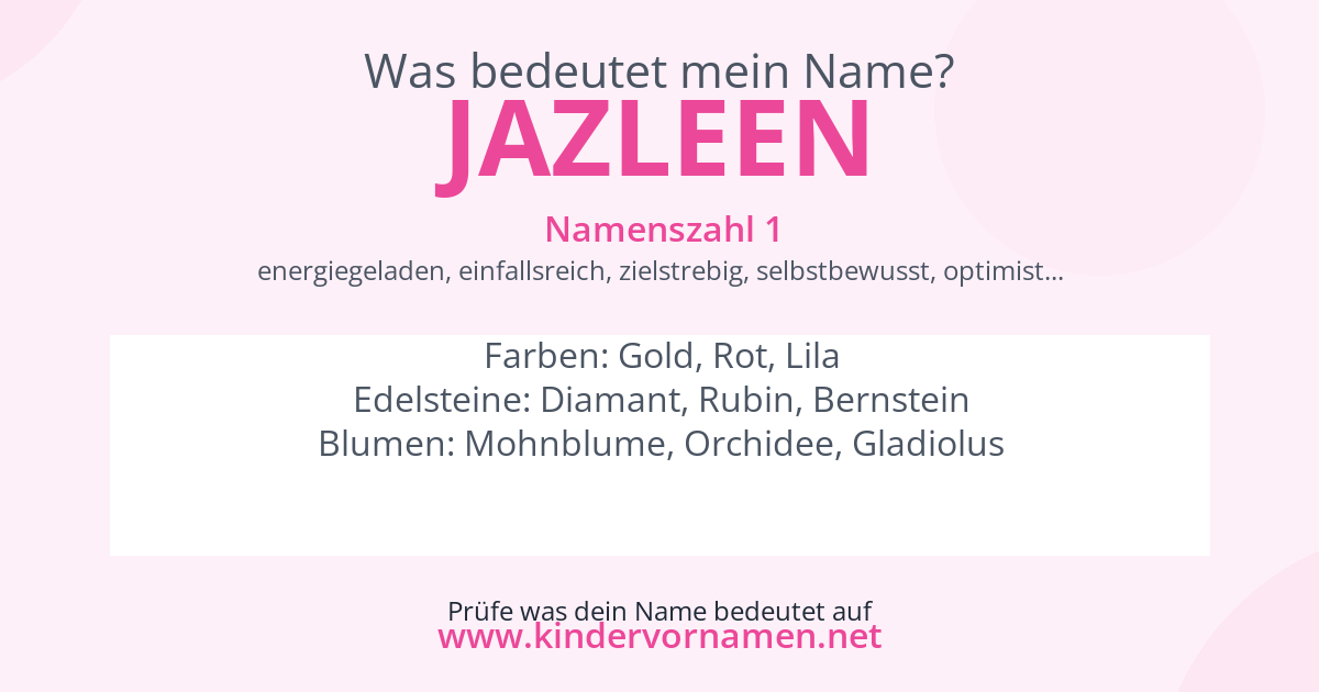 Was bedeutet der Name Jazleen?