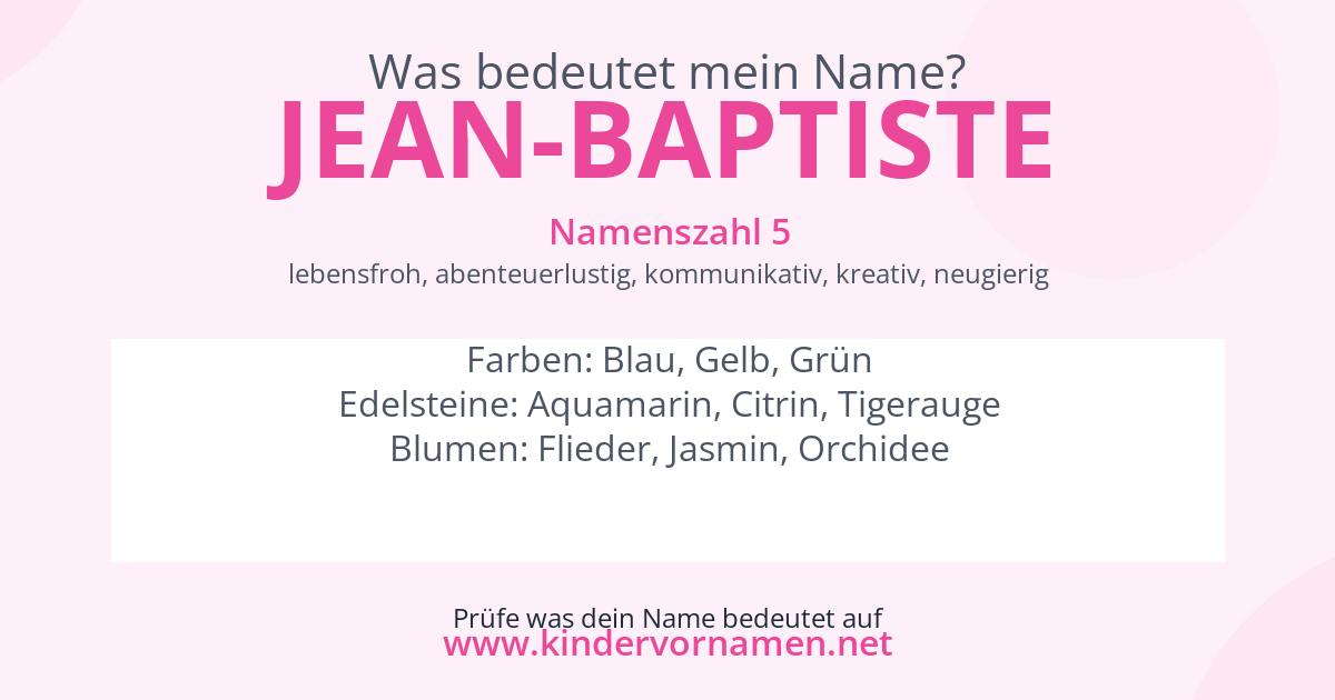Was bedeutet der Name Jean-Baptiste?