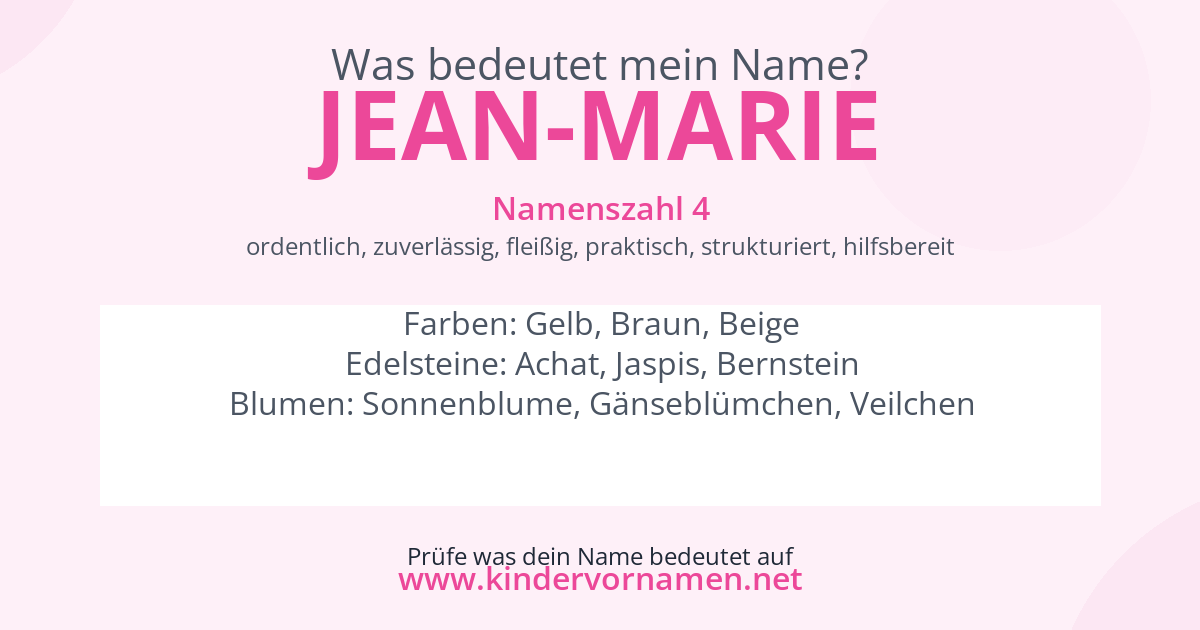 Was bedeutet der Name Jean-Marie?