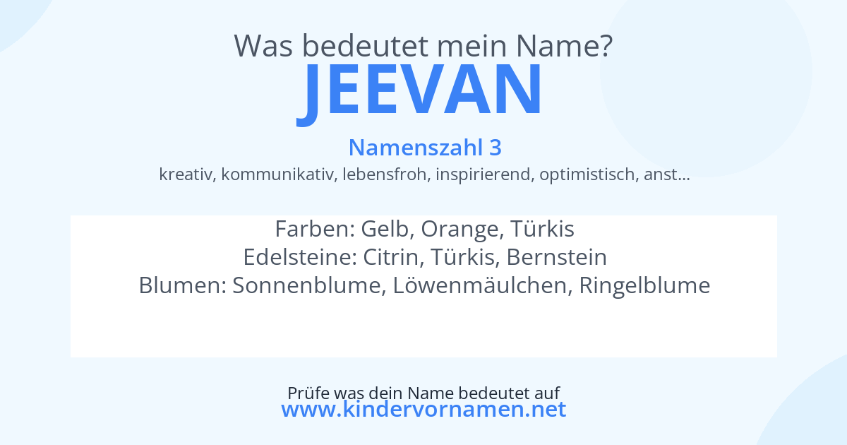 Was bedeutet der Name Jeevan?