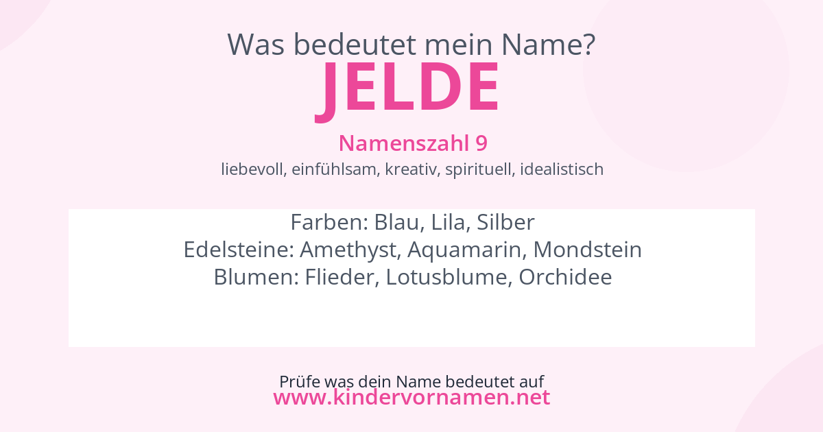 Was bedeutet der Name Jelde?