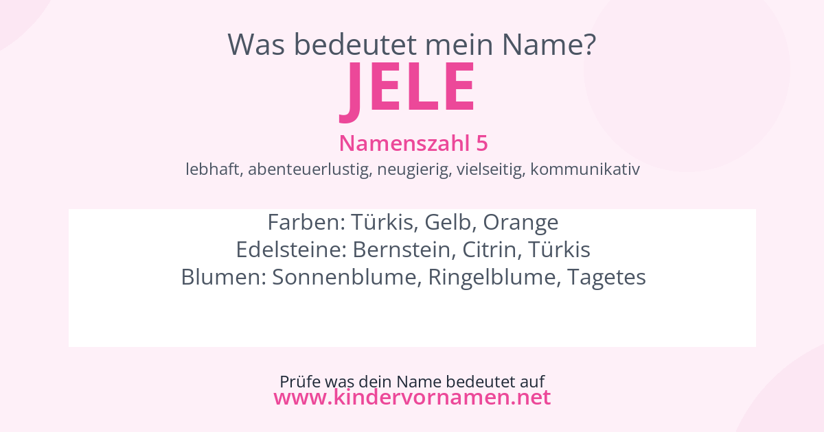Was bedeutet der Name Jele?
