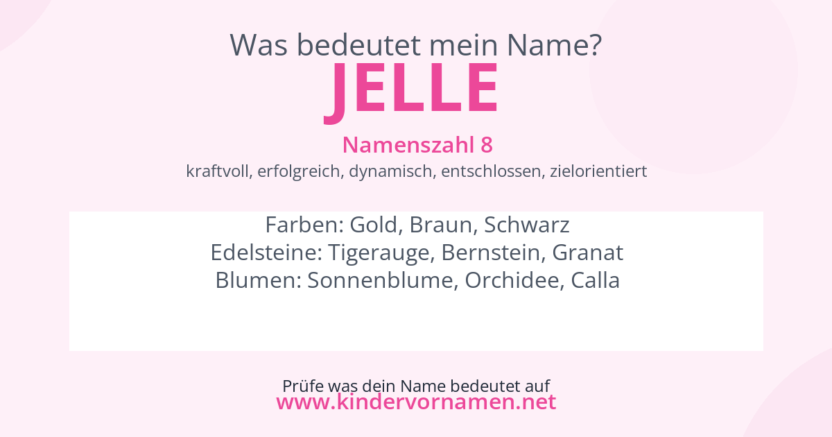 Was bedeutet der Name Jelle?