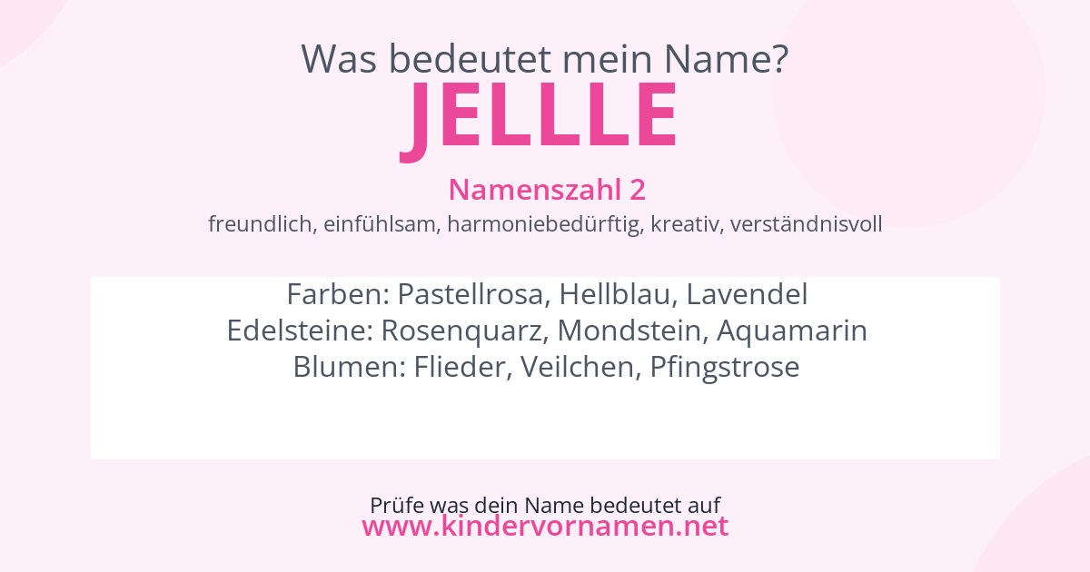 Was bedeutet der Name Jellle?