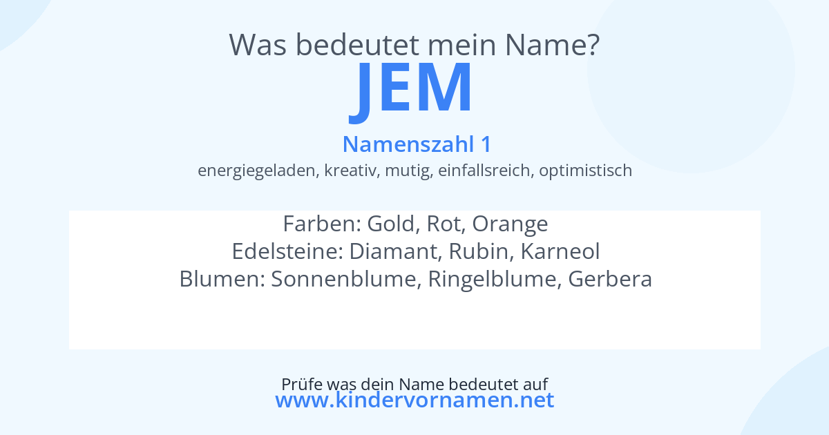 Was bedeutet der Name Jem?