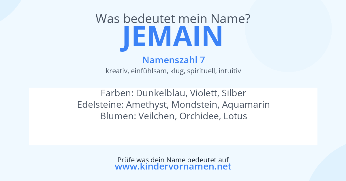 Was bedeutet der Name Jemain?