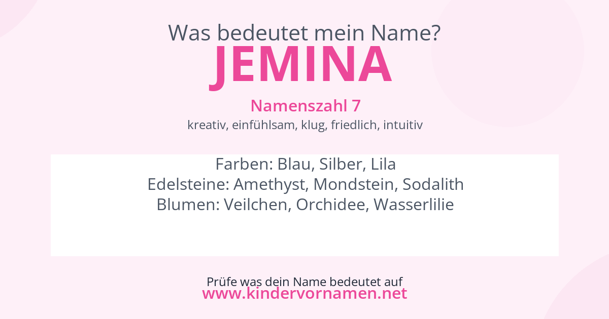 Was bedeutet der Name Jemina?
