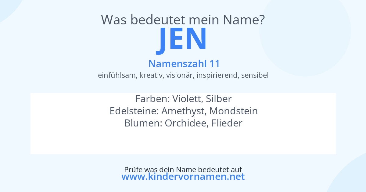 Was bedeutet der Name Jen?
