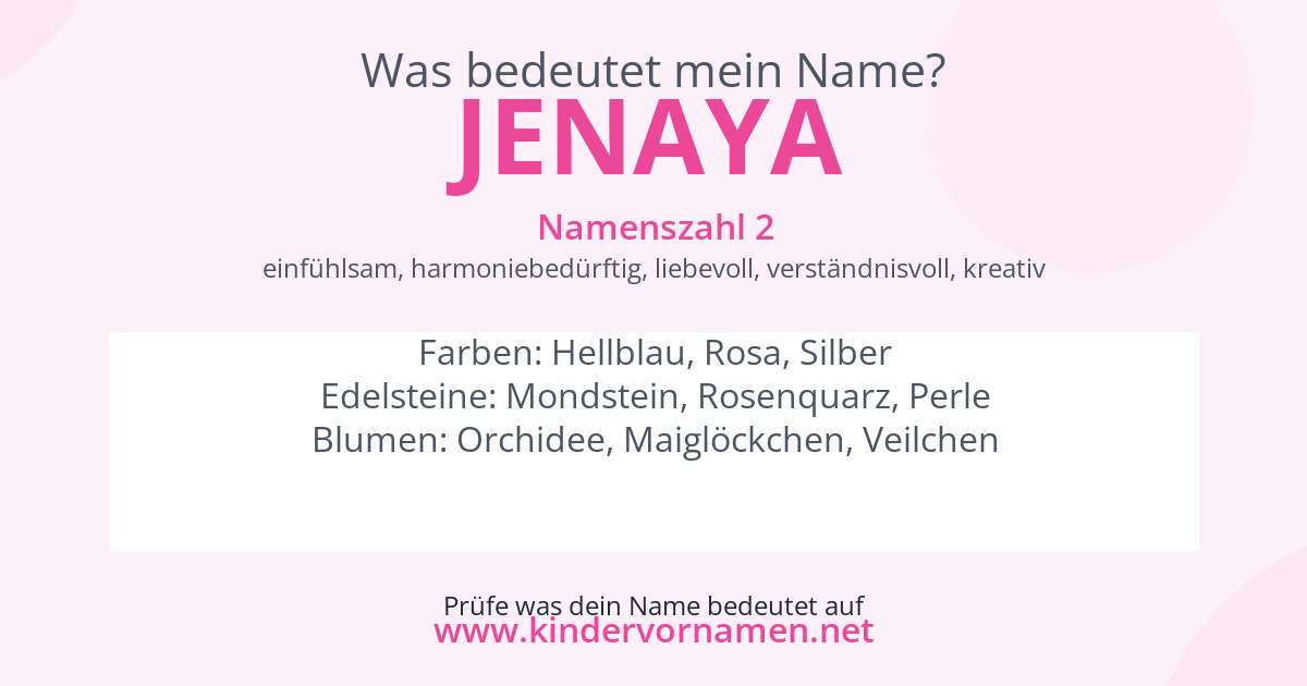Was bedeutet der Name Jenaya?