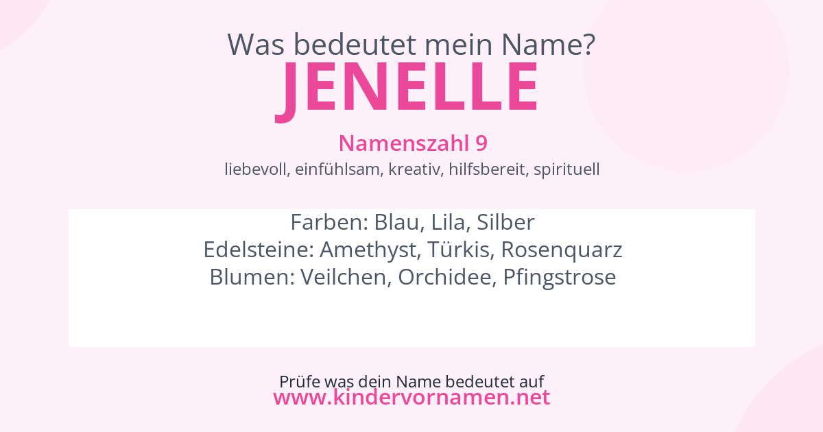 Was bedeutet der Name Jenelle?