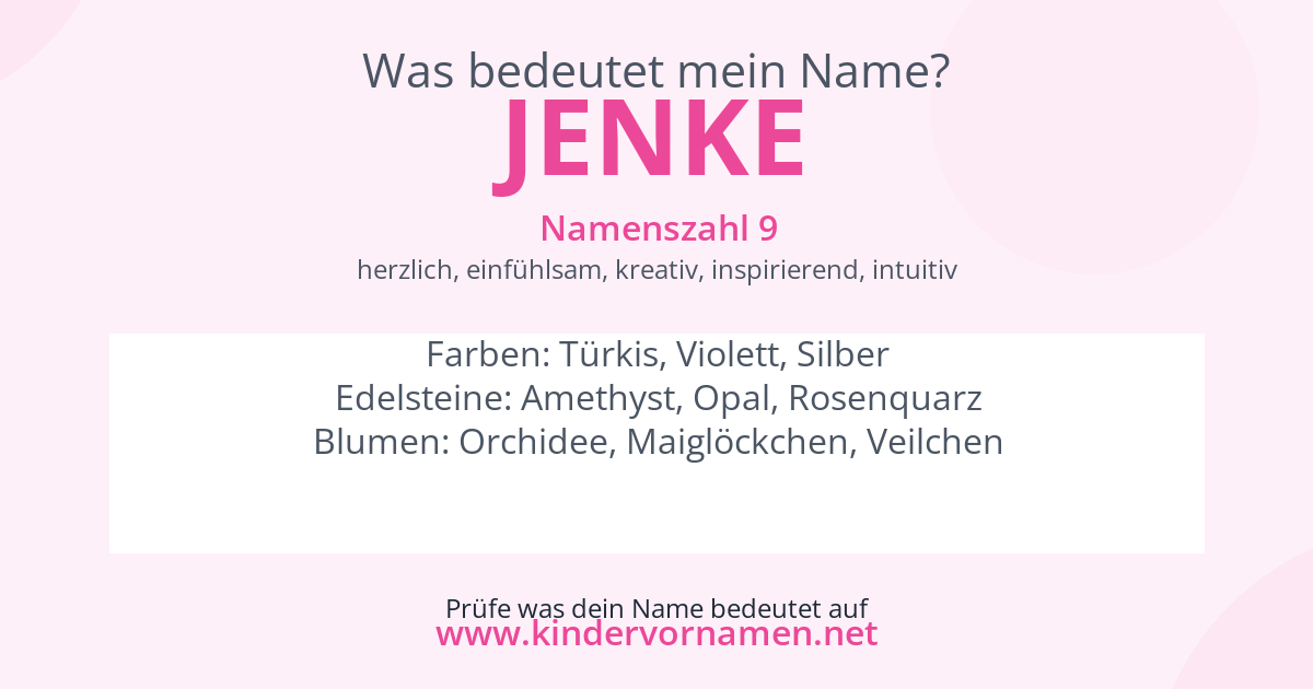 Was bedeutet der Name Jenke?