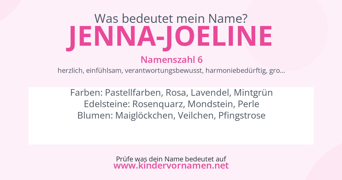 Was bedeutet der Name Jenna-Joeline?